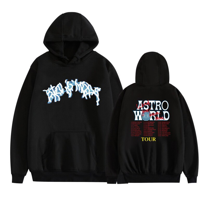 European and American rapper TRAVIS SCOTT ASTROWORLD fashionable men's and women's hooded sweatshirt
