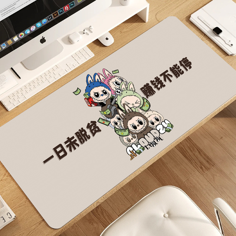Labubu マウスパッド 特大 Labubu トレンディ オフィス キーボード マット ブラウン 洗える ホーム コンピューター デスク マット|undefined