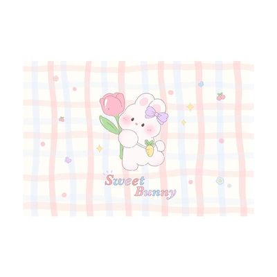 Blue Rain Original Car Curtain Car curtains - twill-brushed-curtain-plaid-back-flower-tulip-bunny