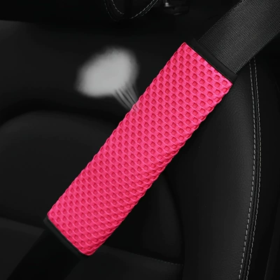 Car Seatbelt Accessories, Massage Mesh – Seat belt shoulder pad - pink