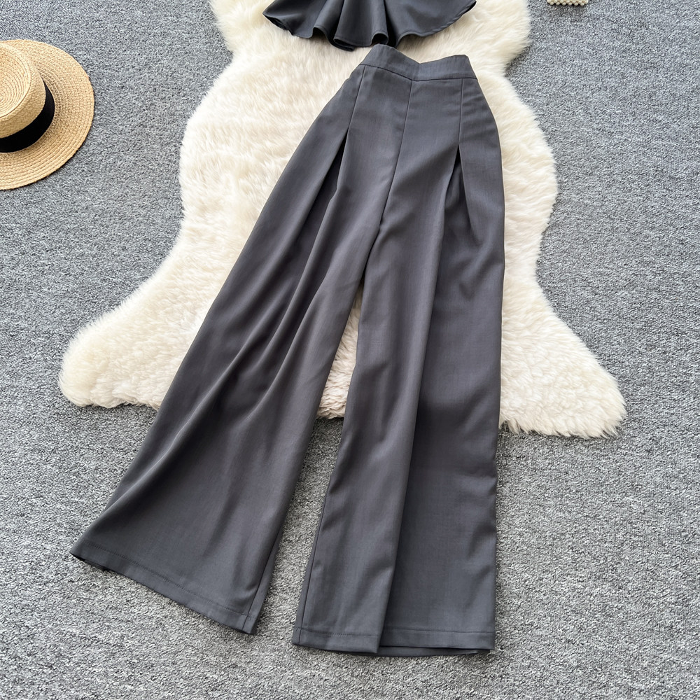 Minimalist Women's Summer Commuter Suit High Waisted Two Piece Set_voghion.com