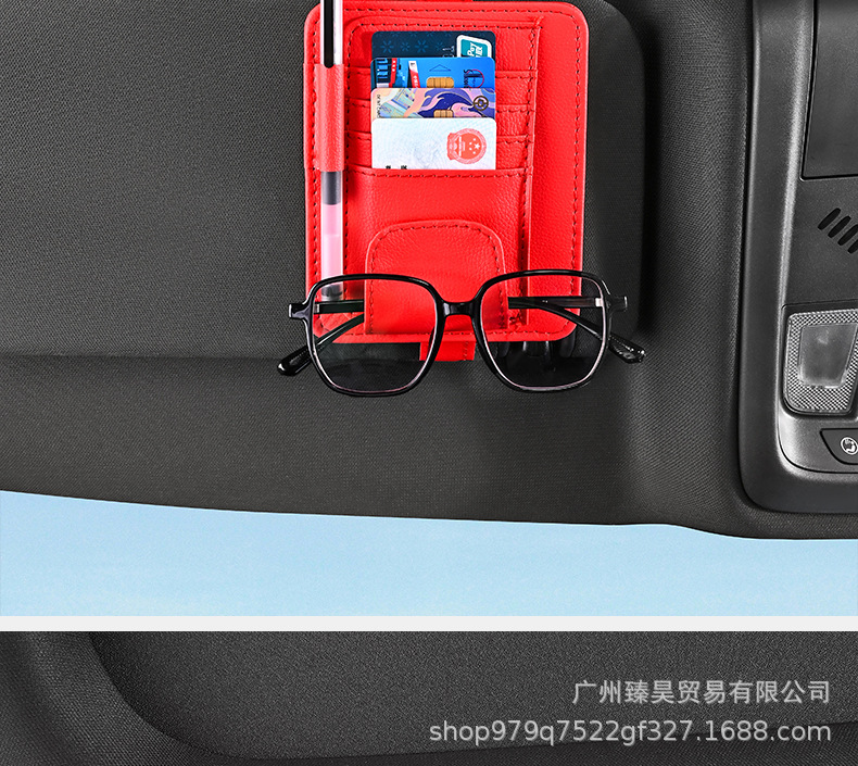 Car Sun Visor Storage Holder Multifunctional Car Glasses Holder Card Business Card Certificate Holder Bills Interior Storage Bag