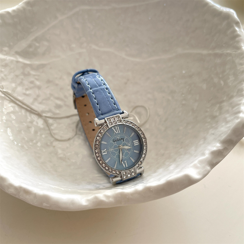 Gogoey Women's Watch Belt Watch Women's Junior High School Students Fritillaria Face Diamond Joker Mori Department College Shake Voice Live