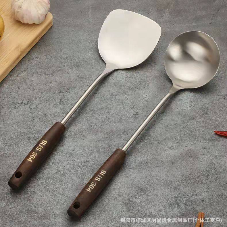 304 acero inoxidable frito pala de hierro cocina cocina cocina cocina hogar set especial para cocinero
