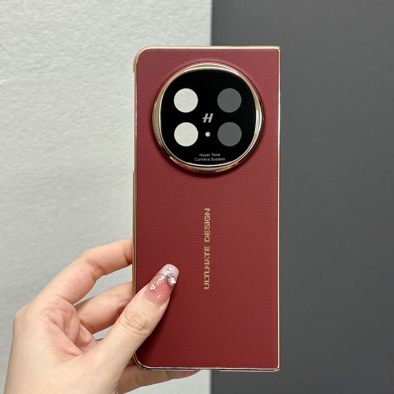 oppofindn5 携帯電話ケースに適した新しい中心軸保護 N5 プレーンレザー電気メッキレンズオールインクルーシブヒンジ落下防止ケース|undefined