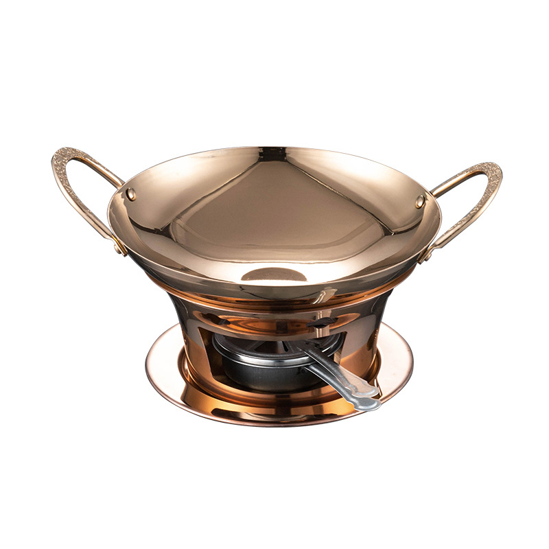 Stainless steel thickened double-ear dry pot pot solid pot…