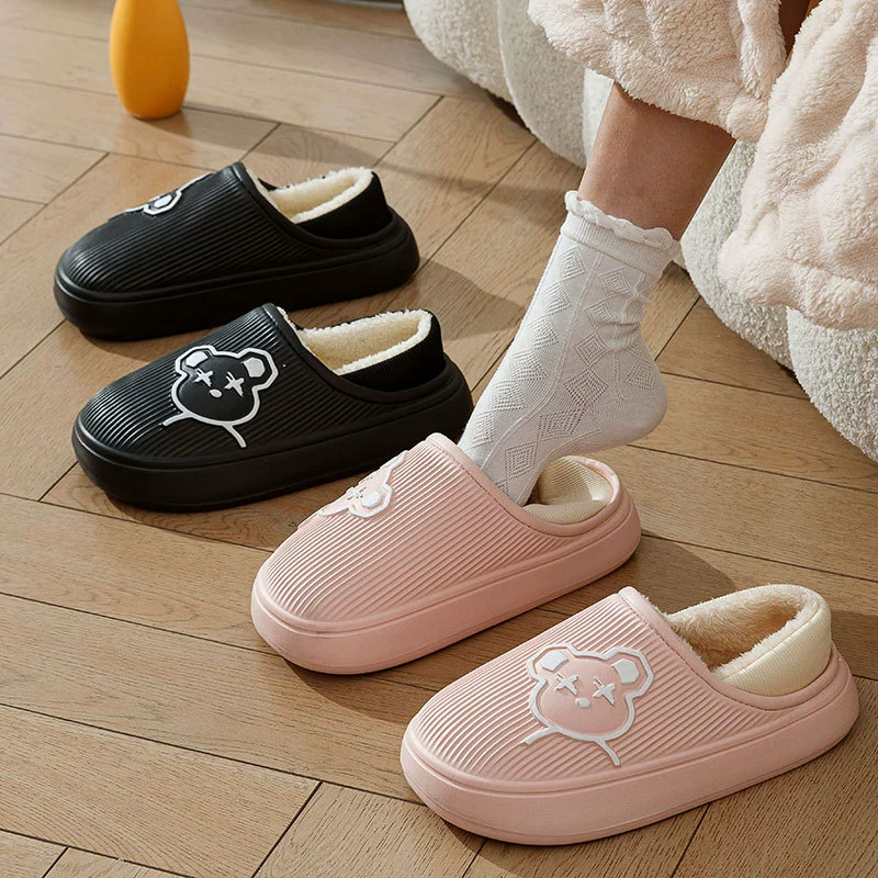 Водонепроницаемые хлопчатобумажные тапочки для женщин осенние и зимние сумки с комнатным домом 2024 новый теплый дом с ворсом хлопчатобумажные туфли для мужчин