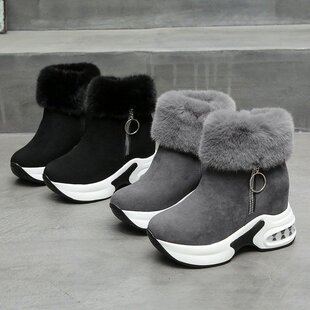 Foreign trade large goods, sufficient inventory, pay close attention to order! Frosted Color-block Snow Boots Winter Round-head Waterproof Platform