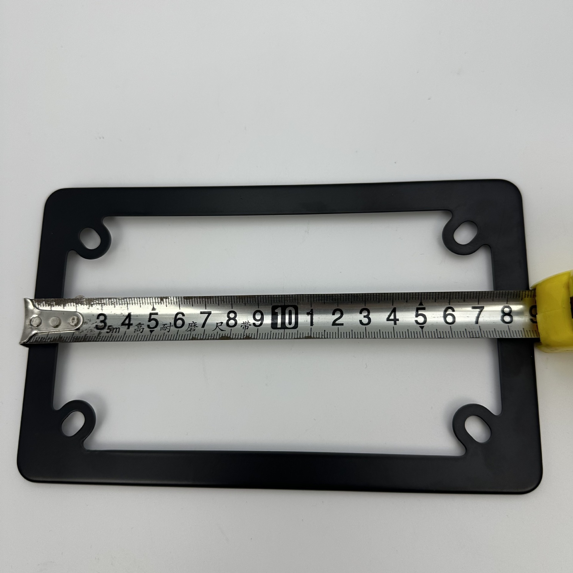 Cross-border US-standard black stainless steel motorcycle license plate holder, thickened US-standard motorcycle license plate frame