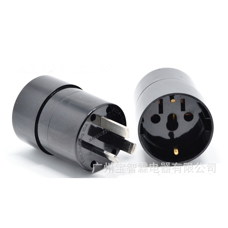 厂家批发澳式插头转德国万用圆形插座 SAA认证 Schuko插座插孔