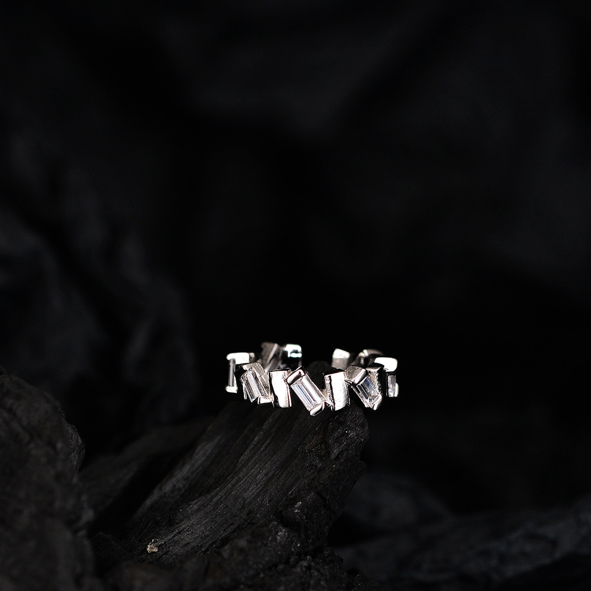 Simple Style Rectangle Silver Plating Inlay Zircon Ear clips 1 Piece