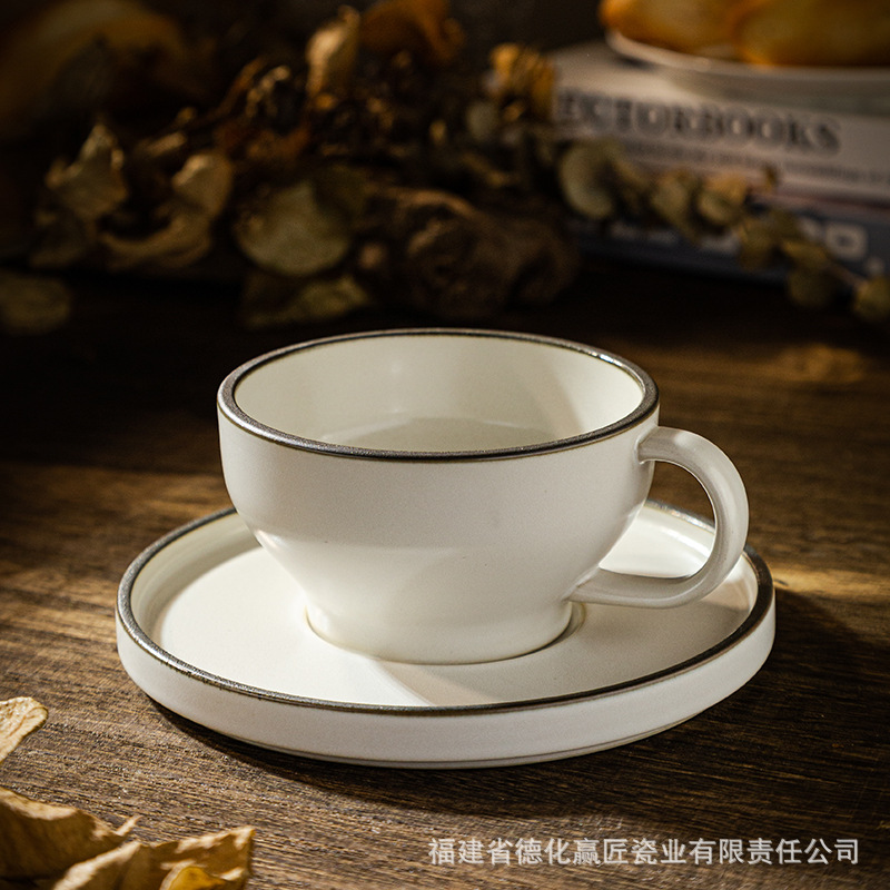 Conjunto de tazas de café clásicas nórdicas transfronterizas de estilo europeo pequeño lujo estilo europeo elegante taza de cerámica de alta calidad personalidad