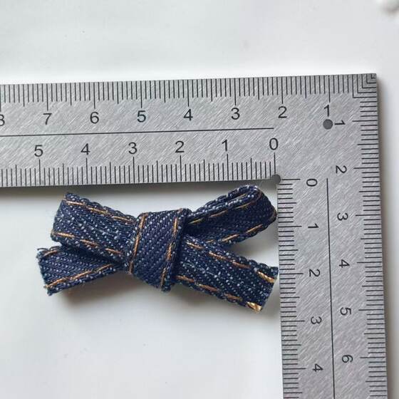 Vintage Denim blue bow fabric accessories diy hairpin headdress clothing footwear accessories with wholesale