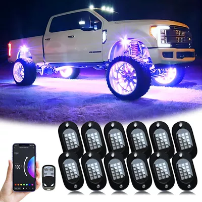 Avtomobil RGB Şassi İşığı, Rəngli Tətbiq Bluetooth Səs Nəzarətli LED İşıq