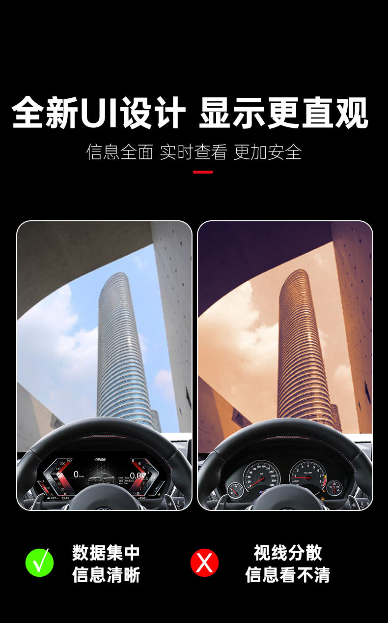 Suitable for Bmw 3 Series F30 F35 F34 F33 Lcd Instrument Panel Modification and Upgrade with Mobile Phone Interconnection Projection Screen