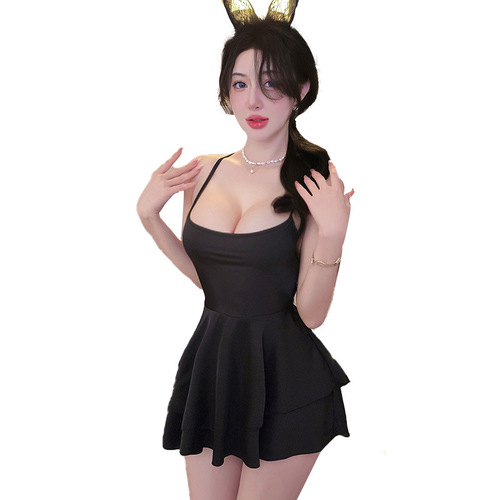 Long Night, Long Night Sexy Purple Strap Slip Dress for Women, Pure Desire, Belted Uniform Temptation Pajamas 1054