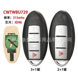CWTWBU729 Nissan 3-4 düyməli pult açarı 315 tezlik, ID46 çip