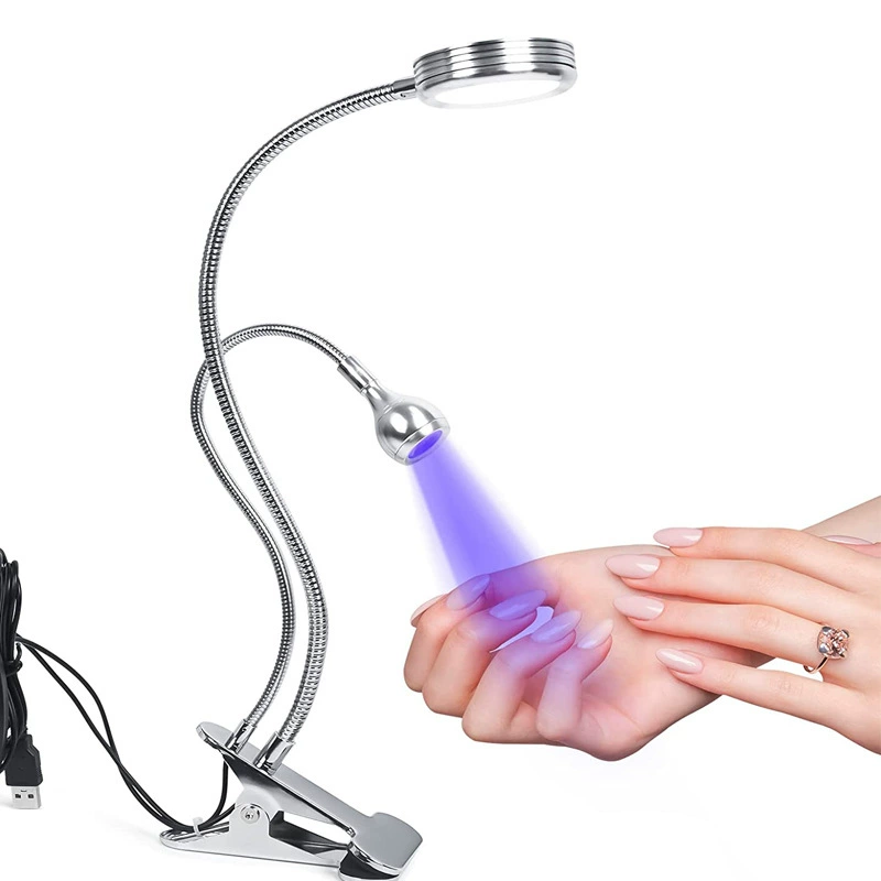 Светодиодная лампа свет UV твердого фиолетового цвета, может подсвечивать USB клип-огни, светодиодная двойная головка зажим для ремонта телефона