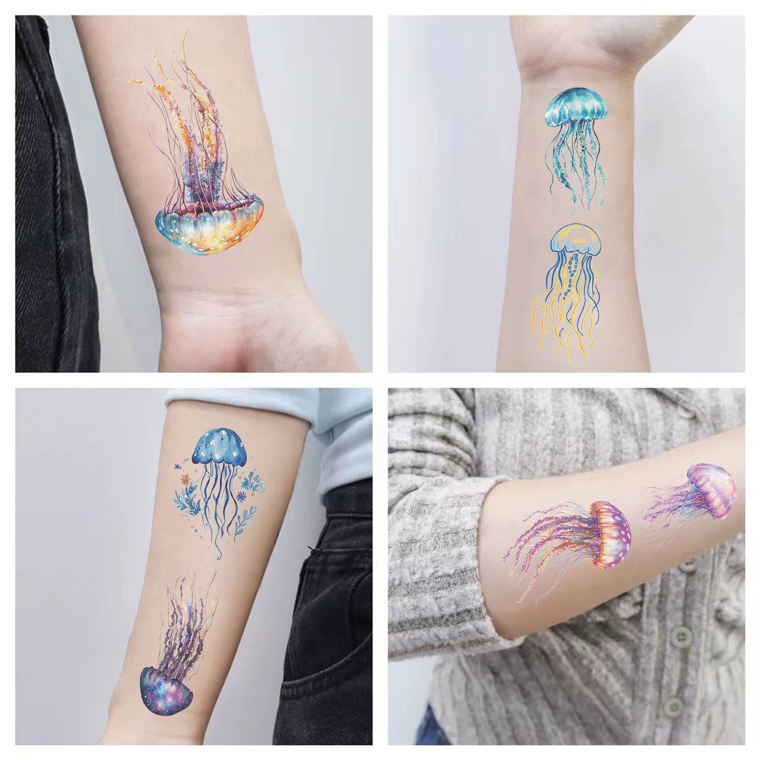 18g Weight tattoo stickers Event & Party Supplies 10 PCS/Package Quantity Party Occasion transfer stickers Material Jellyfish Pattern Jellyfish Transfer Stickers Tattoos & Body Art 10 PCS/Package 7