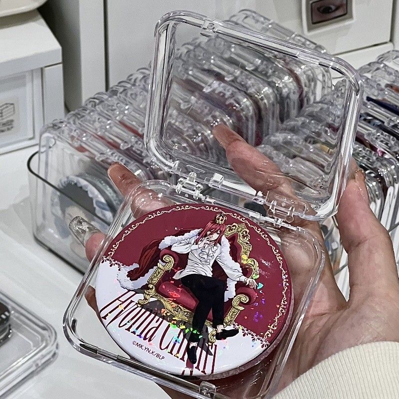 Transparent Acrylic Sealed 75mm Badge Protective Case Set 58 Moisture-Proof Desktop Display