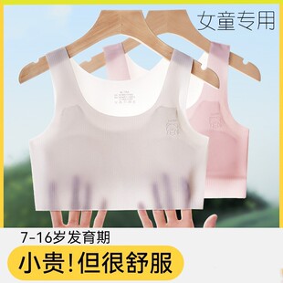Girls' Underwear Small Vest Development Period 8-12 Years Old Student Seamless Ice Silk Summer Thin Children's Little Girls' Bra