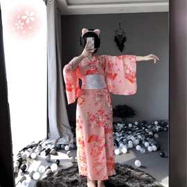 林林婷情趣内衣日系和服女长款猫女情趣睡衣诱惑女士雪纺1143