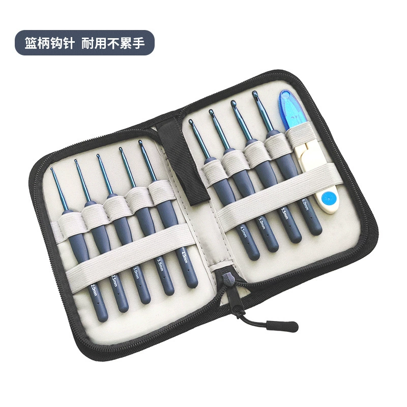 Трансграничные новые продукты Синий Мягкая Ручка Вязание Крючком Сумка Костюм Красная Ручка Вязание Крючком Рыбная Нить Ножницы Вязание Крючком Сумка Костюм