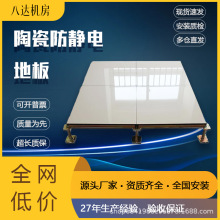 【八达】陶瓷防静电地板机房高架空活动象牙白聚晶砖小黄花小蓝花