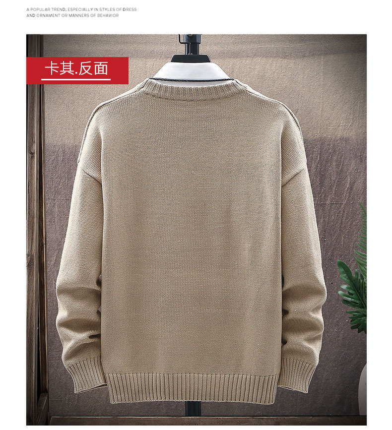 Sweater for men teenagers, Korean version trendy and personalized solid color knit sweater, 2023 autumn/winter new_voghion.com