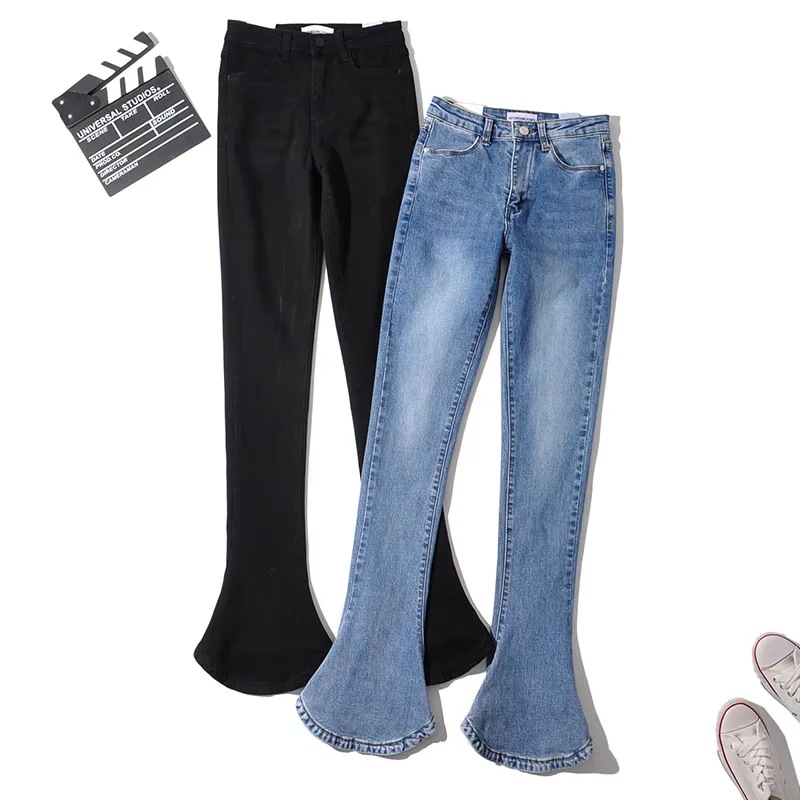 Women's Daily Streetwear Solid Color Full Length Washed Flared Pants Jeans display picture 2