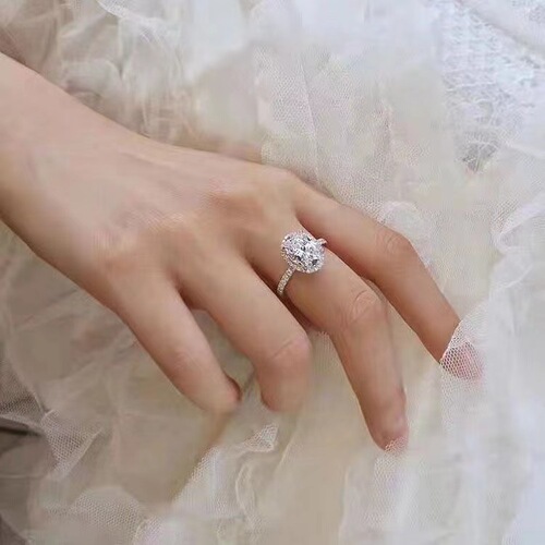s925 sterling silver high carbon diamond proposal pigeon egg ring simulated moissanite diamond ring 4 carat oversized diamond ring for women