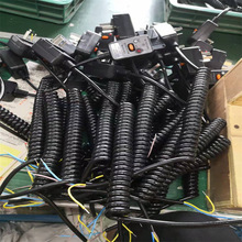 廠家PU pvc彈簧線 耐磨螺旋電源電纜線 黑白2芯3芯4芯漆包線