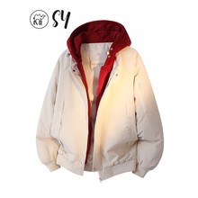 羽绒棉服女2025新款秋冬学生假两件加厚棉衣小个子巨好看防寒棉袄