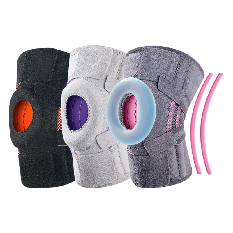 Upgraded Silicone Non-Slip Sports Knee Pads, Shock-Absorbing and Stabilizing Patella Support, Open-Type Jump Rope Calf Support Strip Protective Gear