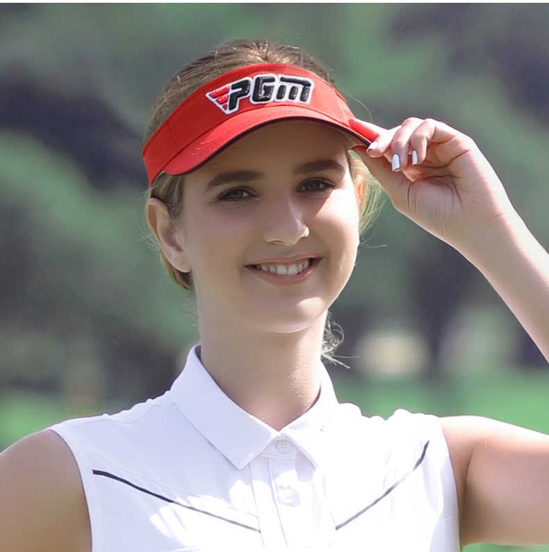 Mũ golf PGM không đỉnh thể thao che nắng mùa hè, vành rộng 19 cm — MZ052-Trắng đen đỏ, MZ052-Trắng Đen, MZ025-Mũ bóng không đỉnh [màu đỏ], MZ045-Đen Trắng chi tiết 5