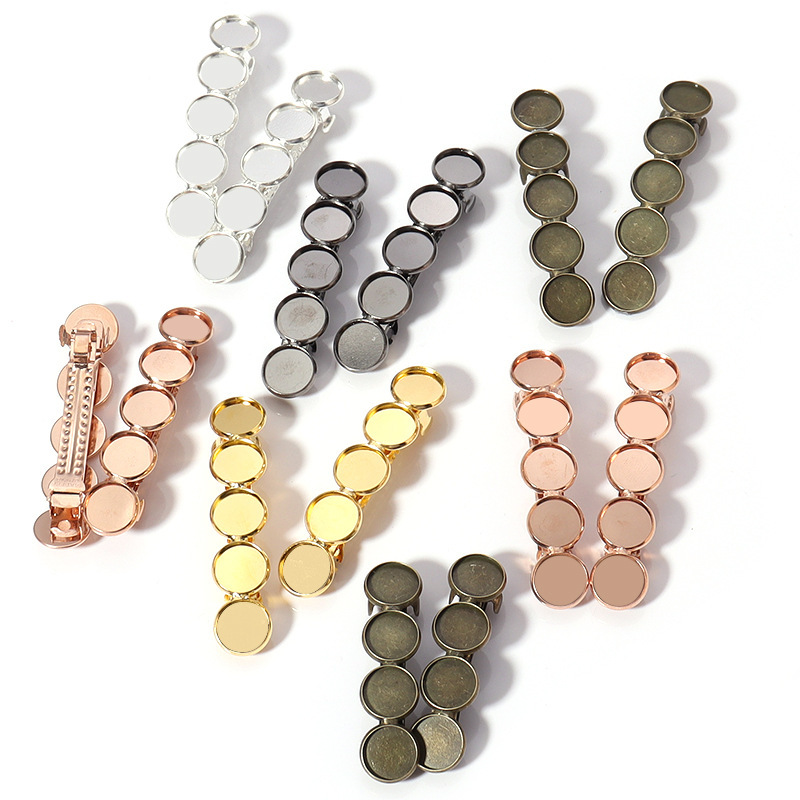 Jewelry Accessories Hairpin Automatic Spring Clip with Tray DIY Time Gem Base Retro Hairpin Ancient Style Hair Accessories Jewelry Accessories Hairpin Automatic Spring Clip with Tray DIY Time Gem Base Retro Hairpin Ancient Style Hair Accessories