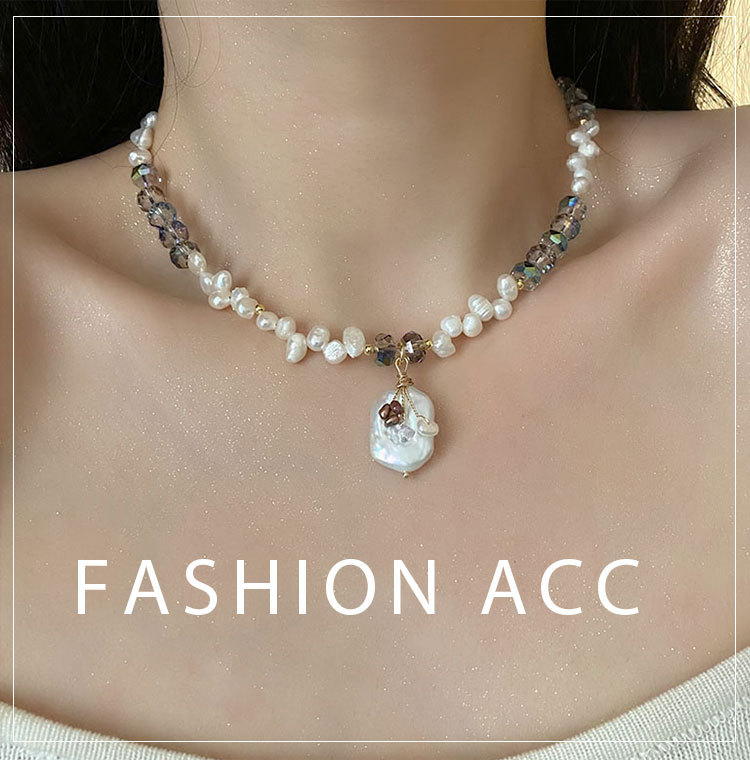 25g Weight PVD Coated Gold Plating Process Freshwater Pearl Titanium Steel Beaded Chain Plating Irregular Geometric Necklace