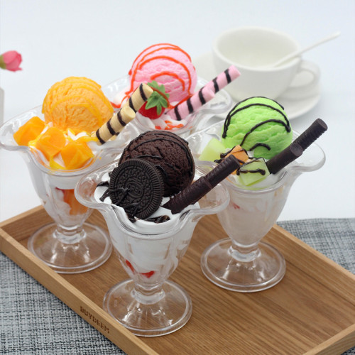 PVC simulation ice cream ball cup cold drink model fruit fancy fake ice cream dessert decoration photography props
