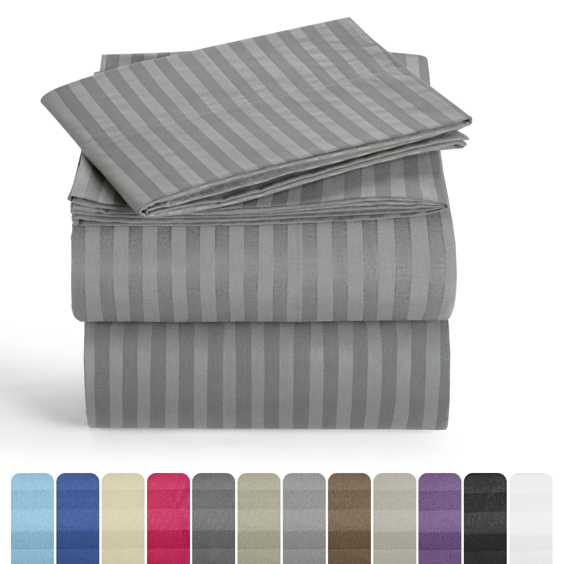 Juego de Sábanas a Rayas de 4 Piezas Lux Decor - Lujo de Hotel