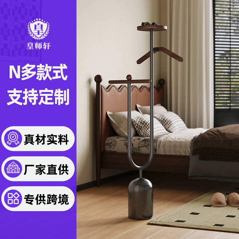 Light Luxury Marble Floor-Standing Movable Stainless Steel Coat Rack Vertical Suit Rack Bedroom Clothes Rack Storage Clothes Rack