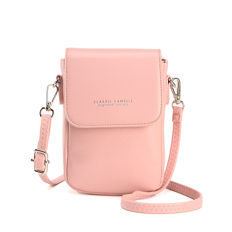 2024 nuevo bolso de mujer para teléfonos móviles, bolso de hombro coreano, bolso multifuncional para mujeres, bolso vertical de color sólido para teléfonos móviles