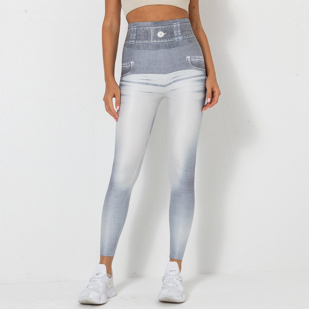 Casual Sport Style Printing Spandex Polyester Active Bottoms Leggings display Modeuse 10
