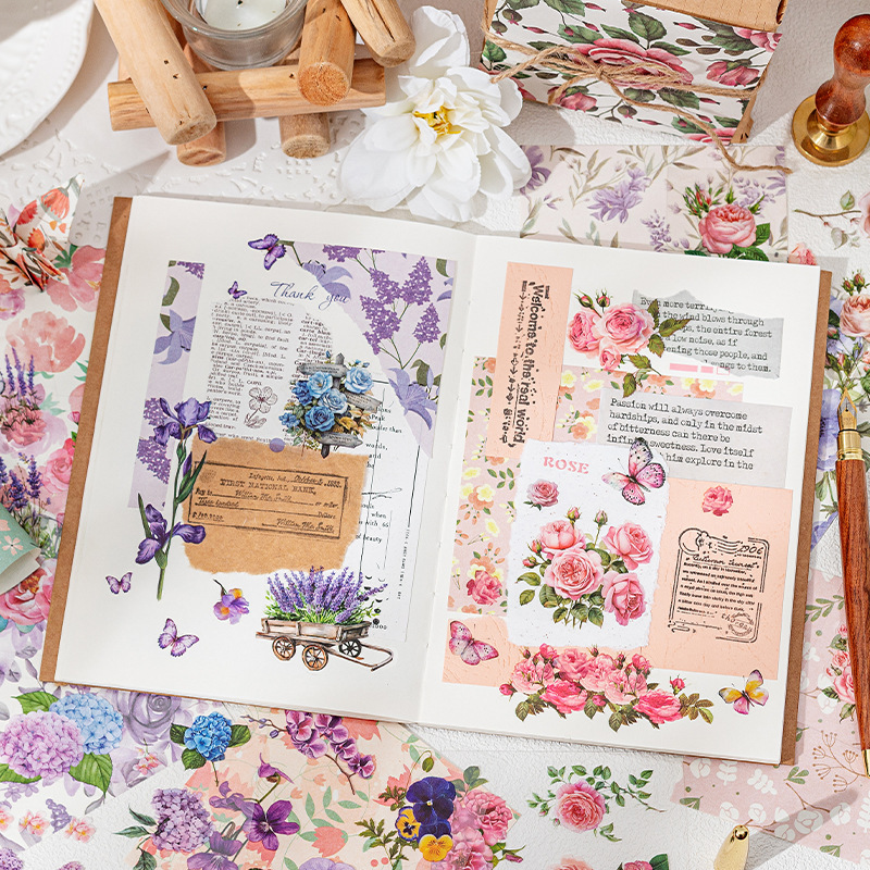 Fanghua cuatro estaciones pegatinas de mascotas transparentes Bendiy libro de mano diario pegatinas decorativas desgarrable libro de mano papel de base