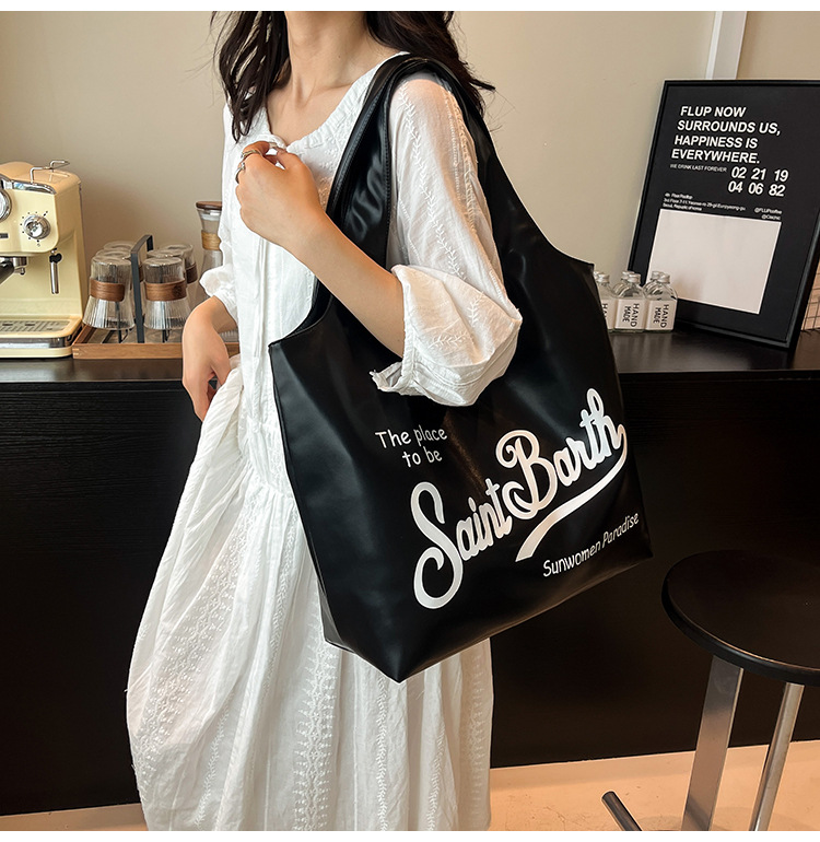 Large-capacity single-shoulder bag for women, 2025 new style, fashionable, casual and versatile tote bag, letter niche design handbag undefined