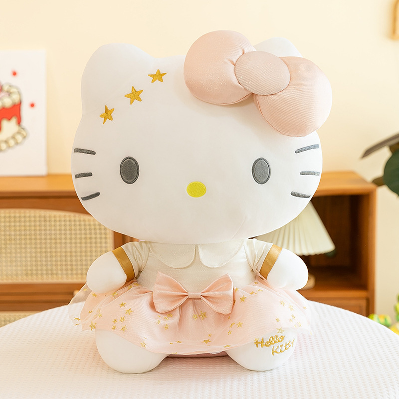 新款瑰金猫咪公仔凯蒂猫毛绒玩具白金猫玩具kt猫玩偶KT猫布娃娃|undefined