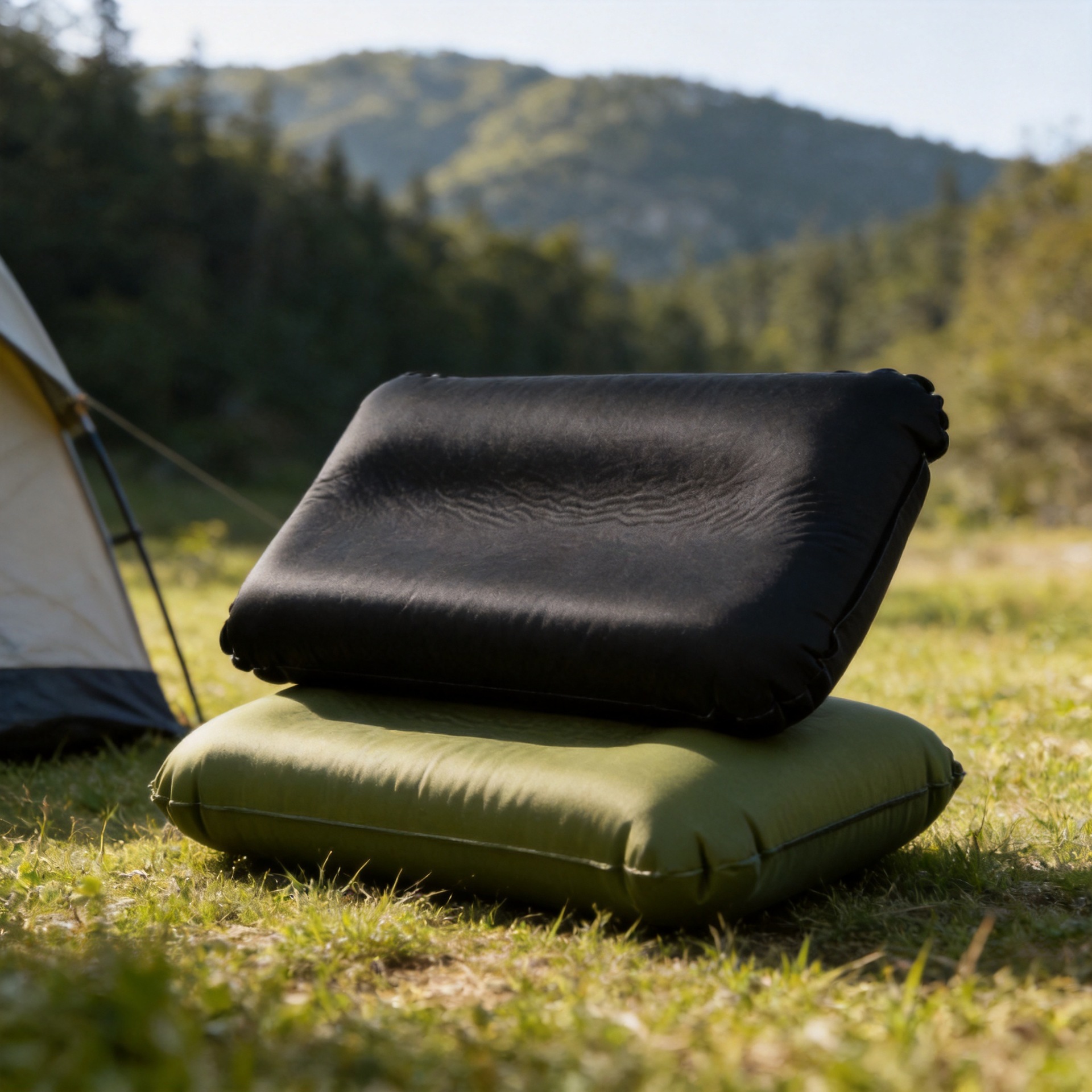 Outdoor automatic inflatable pillow, memory foam pillow, cheese sponge pillow, camping air cushion pillow, travel pillow (requires ordering)
