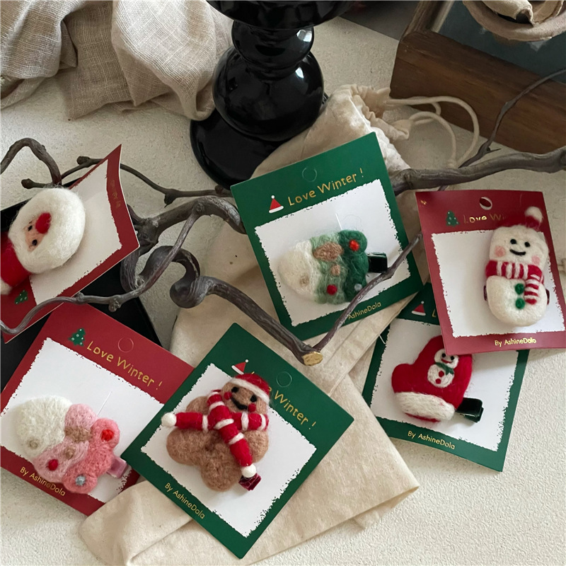 2023 Forcina Nuova Moda Carino Pupazzo di Neve Albero di Natale Vecchio Guanto Anatra Bocca Laterale Bang Clip_voghion.com