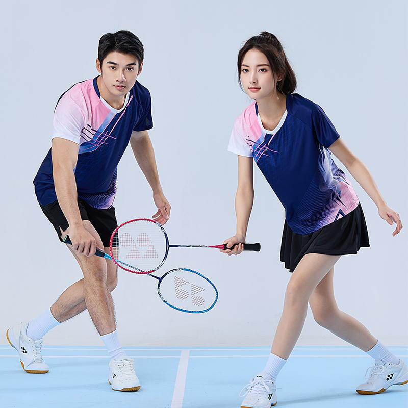 High-End Badminton Suit for Women, Quick-Drying Student Competition Training Sports Team Uniform, Men's Volleyball Table Tennis Jersey with Printing