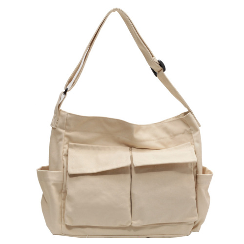 Large capacity canvas bag women's ins trend brand girl's shoulder crossbody bag casual western style cross-border women's backpack