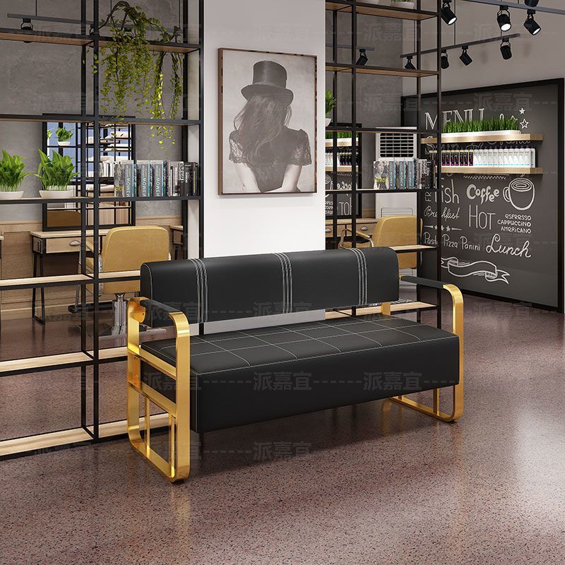 Oficina de recepción pequeño sofá barbería silla de espera ropa salón de belleza barbería sala de descanso silla barbería image 13